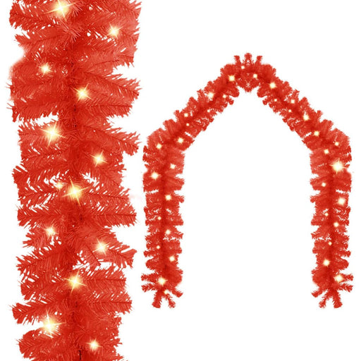 Christmas Garland with Led Lights 20 m Red Txkoki