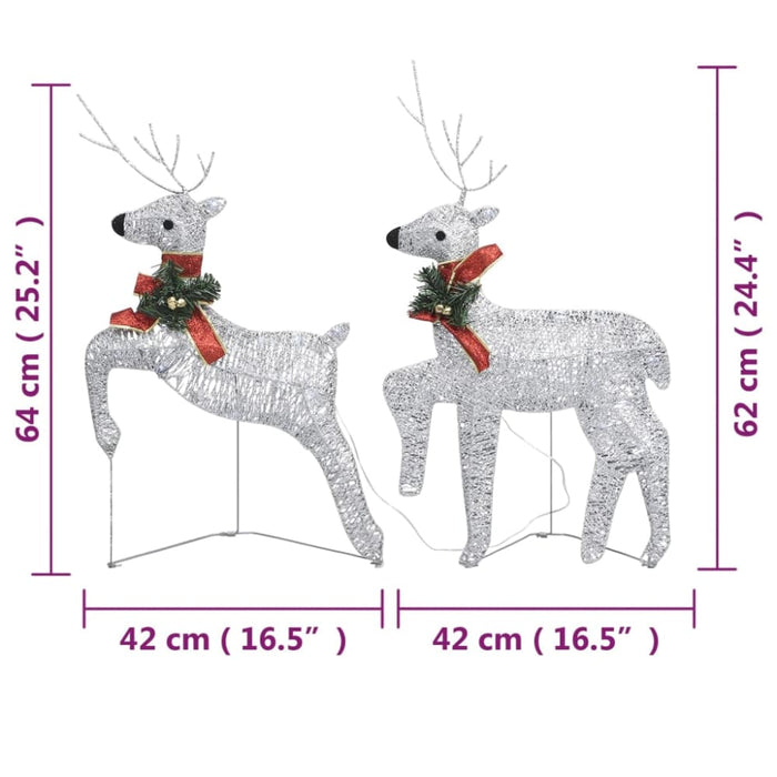 Christmas Reindeers 4 Pcs Silver 80 Leds Topaxli