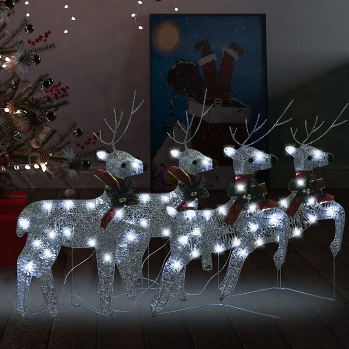 Christmas Reindeers 4 Pcs Silver 80 Leds Topaxli
