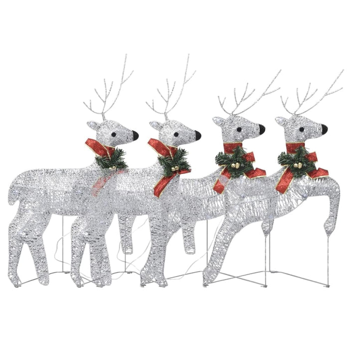 Christmas Reindeers 4 Pcs Silver 80 Leds Topaxli