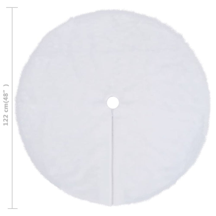 Christmas Tree Skirt White 122 Cm Faux Fur Ttbxib