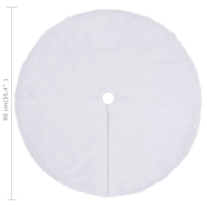 Christmas Tree Skirt White 90 Cm Faux Fur Ttbxlk