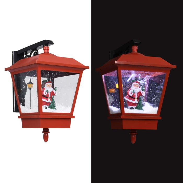 Christmas Wall Lamp With Led Lights And Santa Red 40x27x45