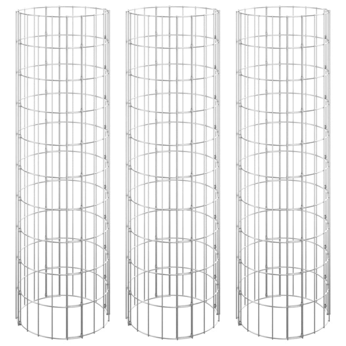 Circular Gabion Raised Beds 3 Pcs Galvanised Steel ø30x100