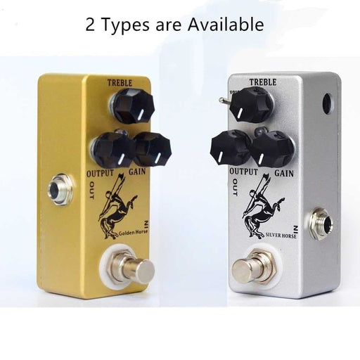 Classic Golden Silver Horse Guitar Pedal Overdrive Effect