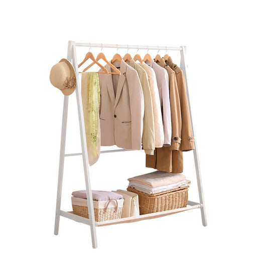 Clothes Rack Wooden Garment Hanging Stand Closet Storage