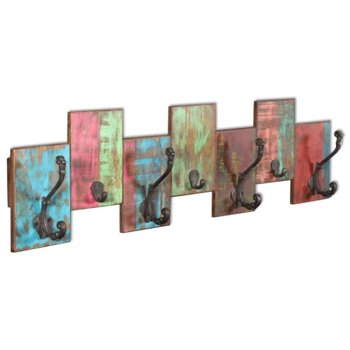 Coat Rack with 7 Hooks Solid Reclaimed Wood Xatalb