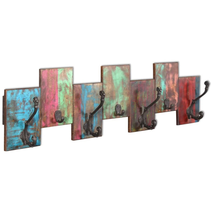 Coat Rack with 7 Hooks Solid Reclaimed Wood Xatalb