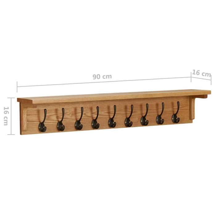 Coat Rack 90x16x16 Cm Solid Oak Wood Xnkokx
