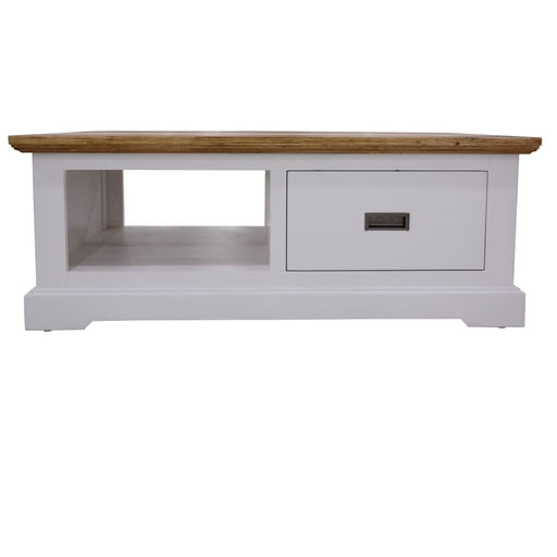 Coffee Table 120cm 1 Drawer Solid Acacia Timber Wood - Multi