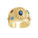 Colourful Cubic Zirconia Ring Adjustable Gold Silver Colour