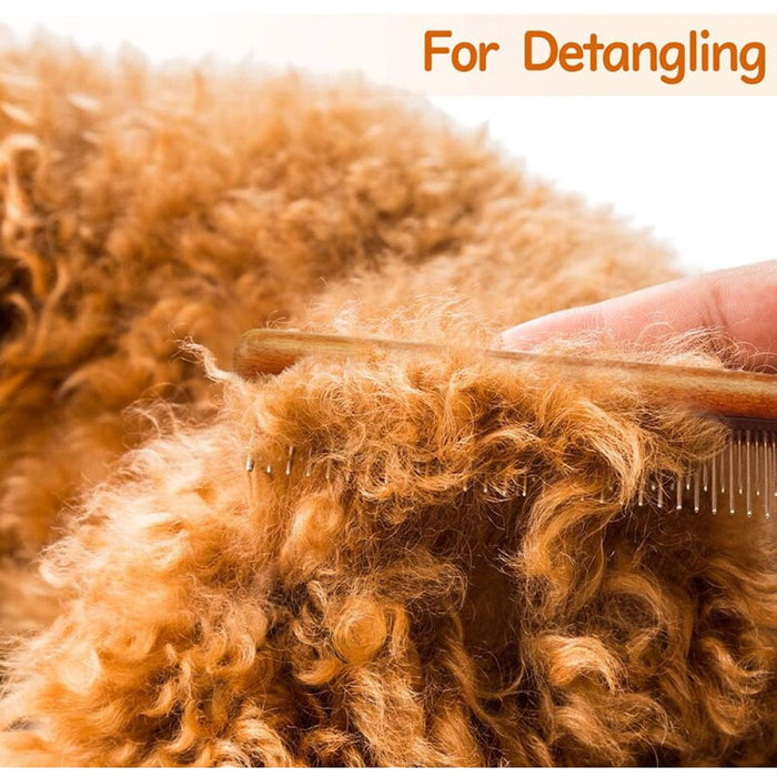 Comfortable Wooden Handle Dog Comb for Removing Matted