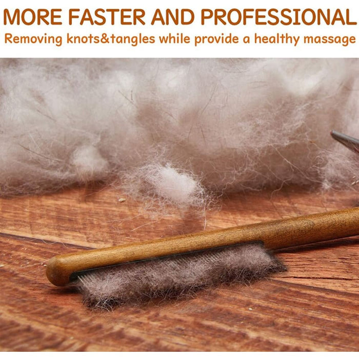 Comfortable Wooden Handle Dog Comb for Removing Matted