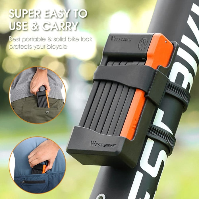Compact Foldable Anti - theft Bicycle Lock
