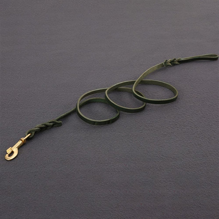 Copper Hook With Braided Real Leather Leash