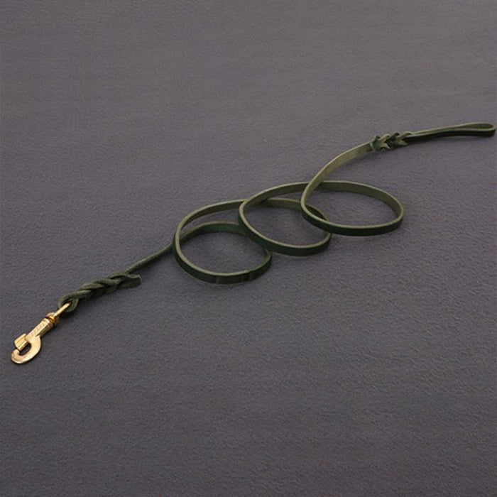 Copper Hook with Braided Real Leather Leash