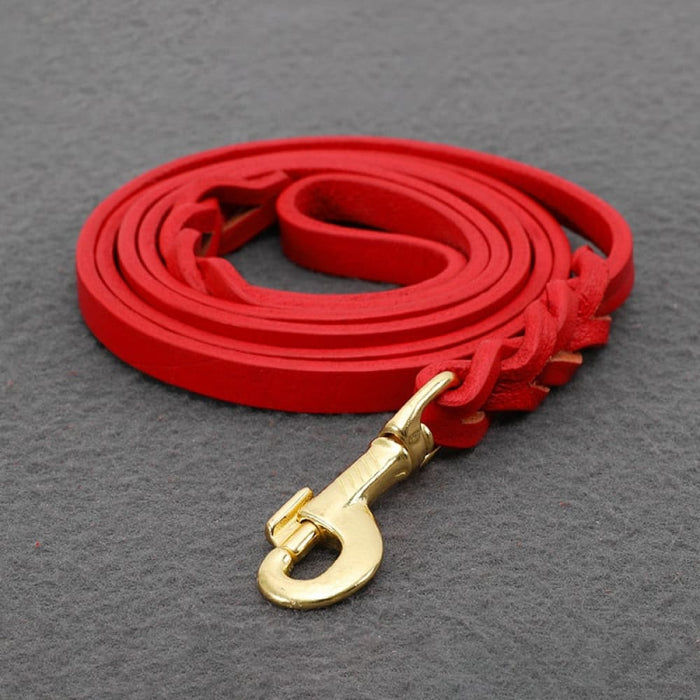 Copper Hook with Braided Real Leather Leash