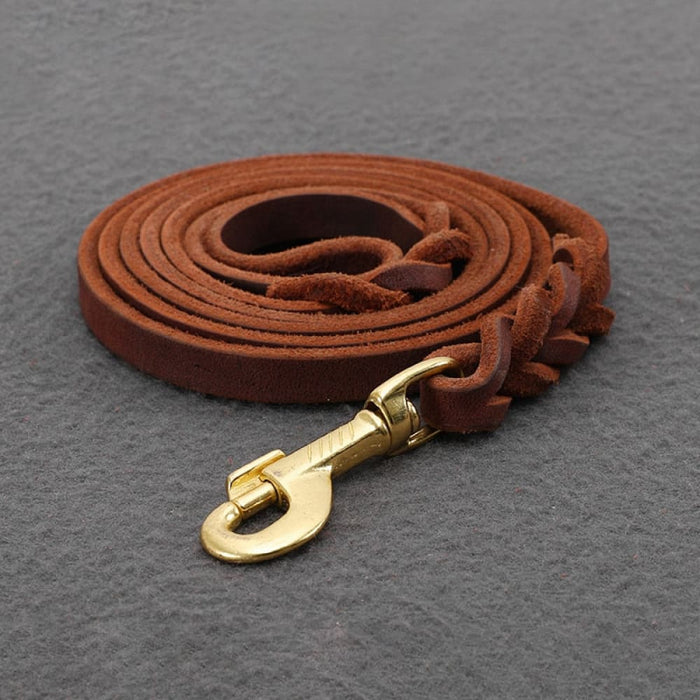Copper Hook with Braided Real Leather Leash