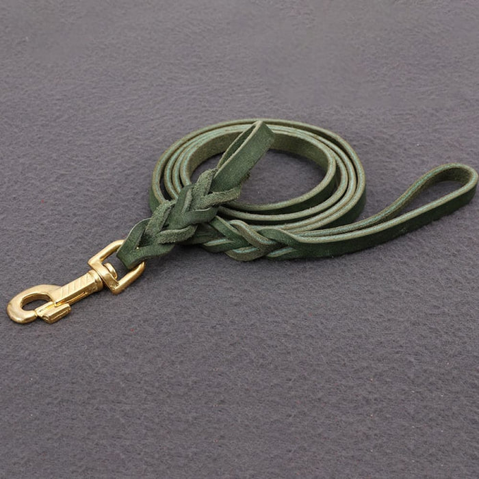 Copper Hook with Braided Real Leather Leash