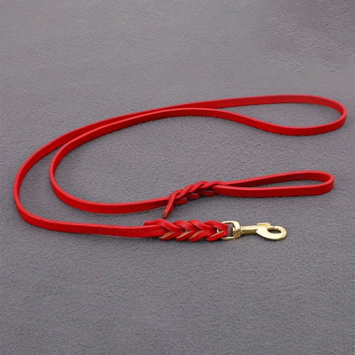 Copper Hook with Braided Real Leather Leash