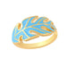 Copper Monstera Leaves Cuff Ring Candy Colour Enamel Filled