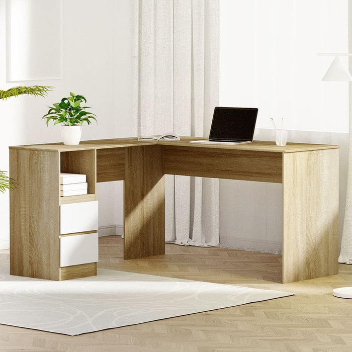 Corner Computer Desk Office Study Desks Table Drawers L
