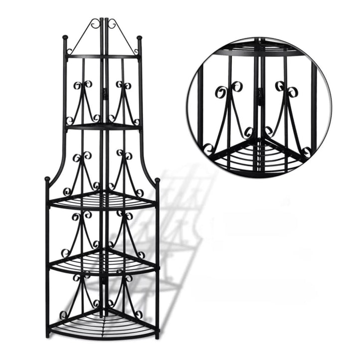 Corner Plant Rack Black Abinx