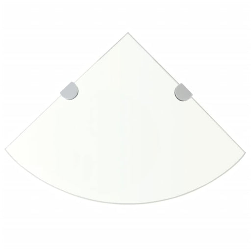 Corner Shelf with Chrome Supports Glass Clear Xatnpx