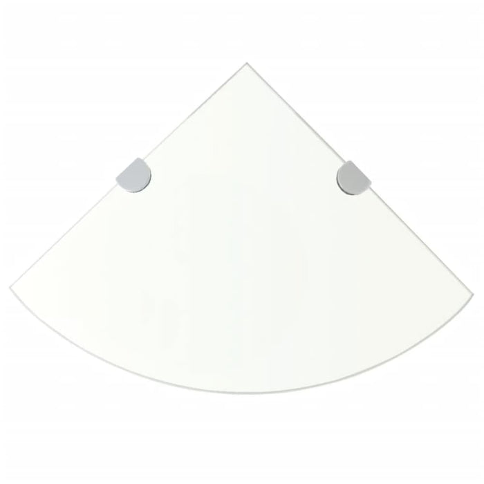 Corner Shelf with Chrome Supports Glass Clear Xatnpx