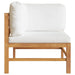 Corner Sofa with Cream Cushions Solid Teak Wood Toloba