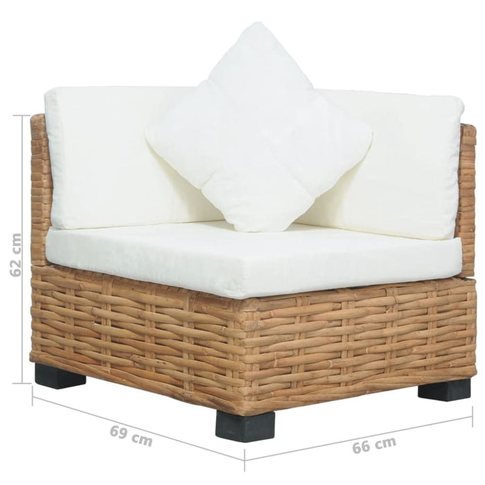 Corner Sofa with Cushions Natural Rattan Xnlxik