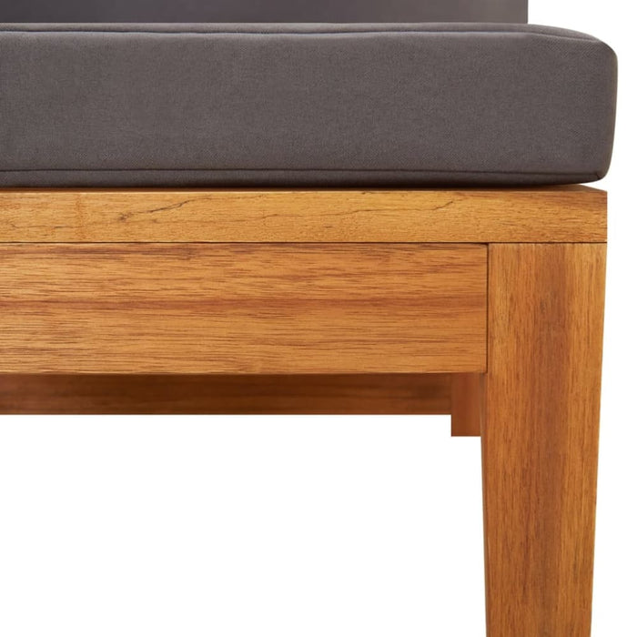 Corner Sofa with Dark Grey Cushions Solid Acacia Wood Toltxb