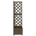 Corner Trellis Planter Grey 40x40x150 Cm Solid Fir Wood