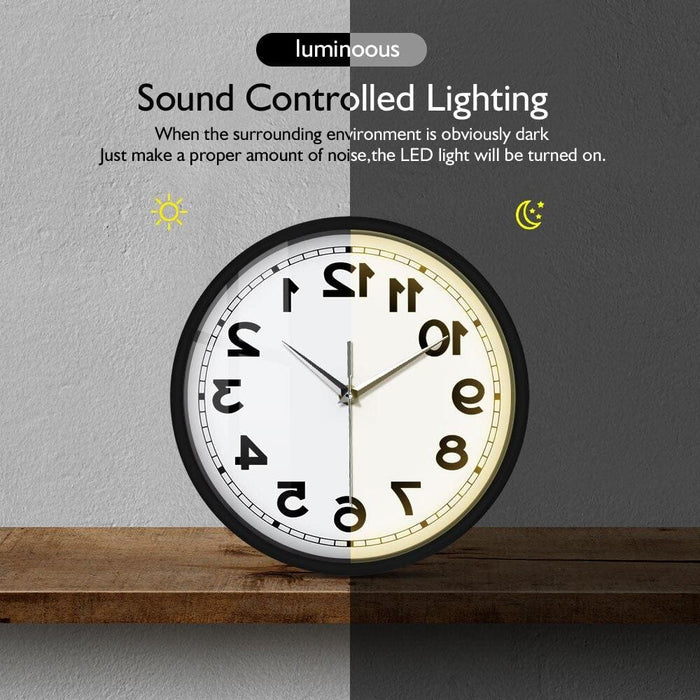 Counter Clockwise Backwards Clock Home Decor Sound Activated