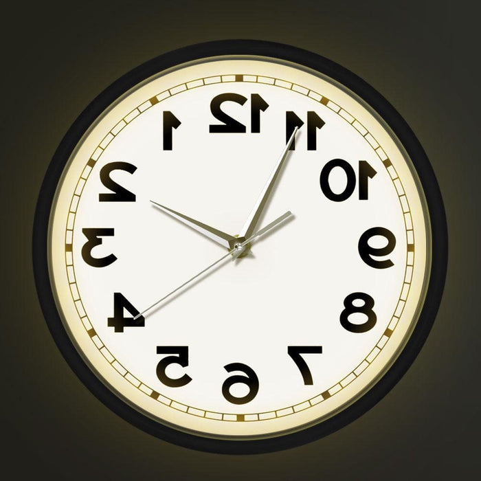Counter Clockwise Backwards Clock Home Decor Sound Activated