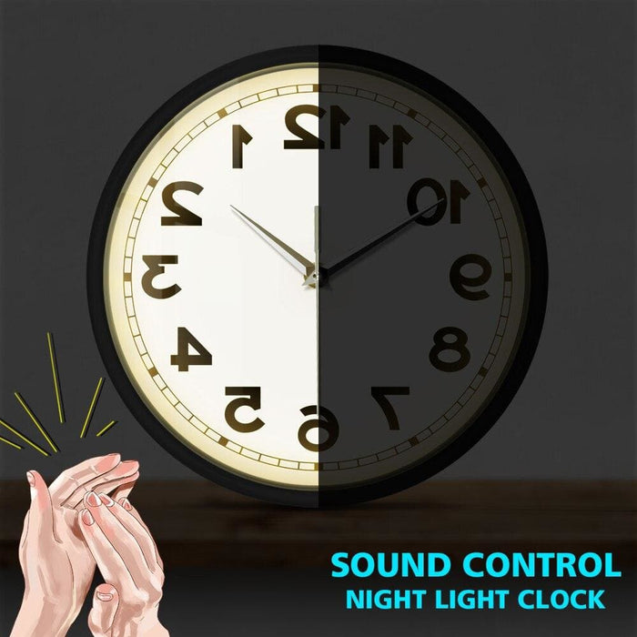 Counter Clockwise Backwards Clock Home Decor Sound Activated