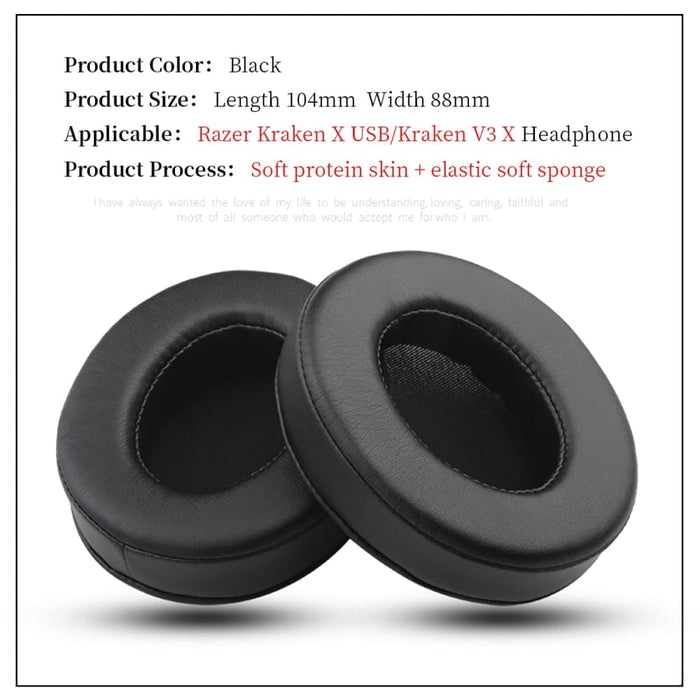 Cushion Sponge Ear Pads for Razer Kraken V3 x Usb Headphone