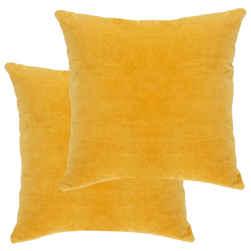 Cushions Cotton Velvet 2 Pcs 45x45 Cm Yellow Xnabap