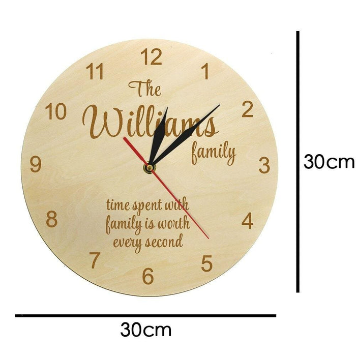 Custom Family Name Wooden Wall Clock