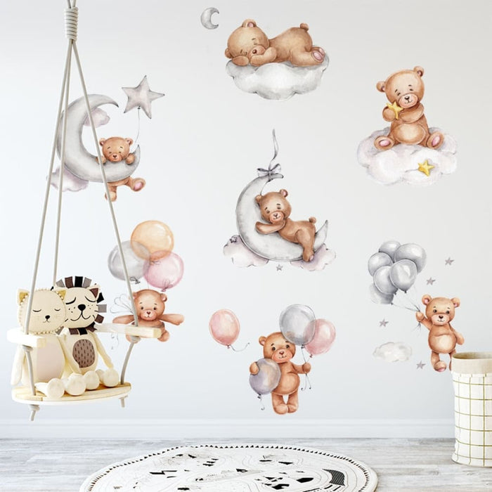 Cute Teddy Bear Decorative Wall Stickers