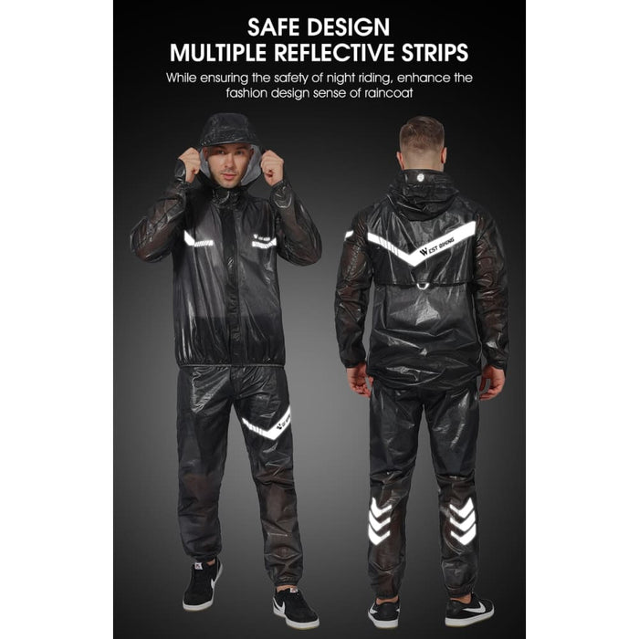 Cycling Raincoat with Multiple Reflective Strip
