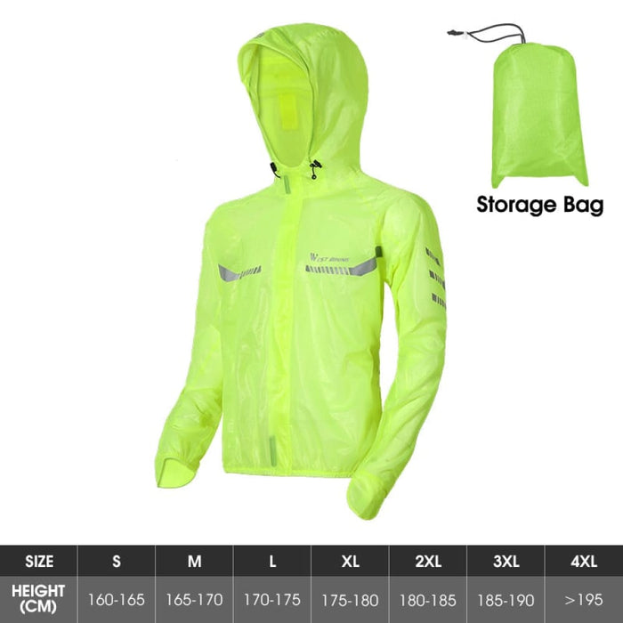 Cycling Raincoat with Multiple Reflective Strip
