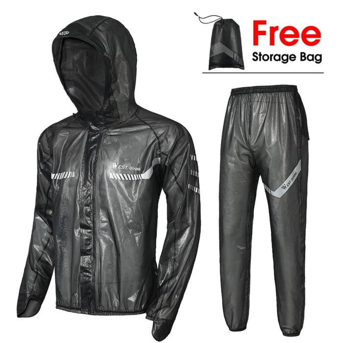 Cycling Raincoat with Multiple Reflective Strip