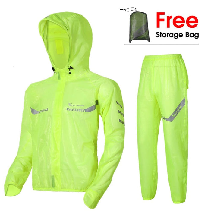 Cycling Raincoat with Multiple Reflective Strip