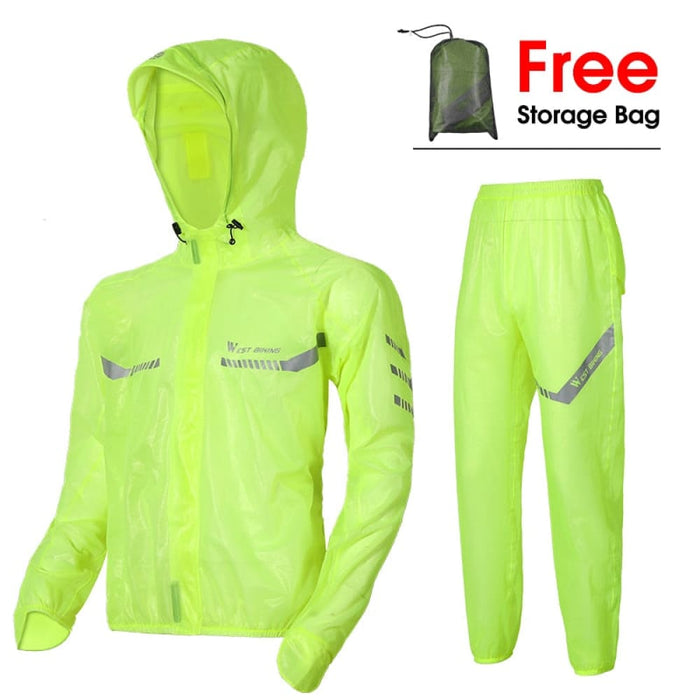 Cycling Raincoat With Multiple Reflective Strip