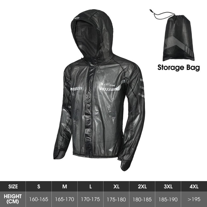 Cycling Raincoat With Multiple Reflective Strip