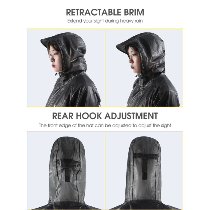 Cycling Raincoat with Multiple Reflective Strip