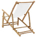 Deck Chair Bamboo and Canvas Cream White Tonpka