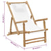 Deck Chair Bamboo and Canvas Cream White Tonpka