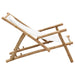 Deck Chair Bamboo and Canvas Cream White Tonpka